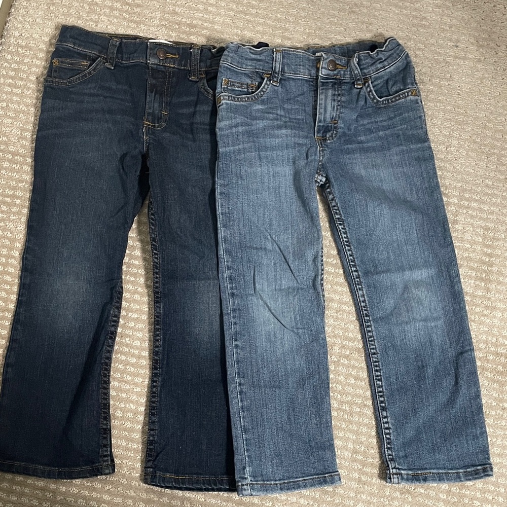 Children's Classic Straight and bootcut Jeans - Pair in Dark and Light Wash